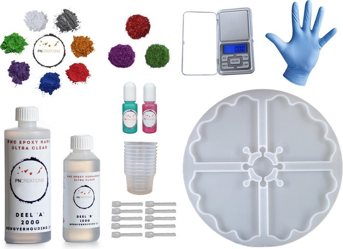 PNCreations Epoxy Complete Coasterset | Incl. Precisieweegschaal | Onderzetters Maken